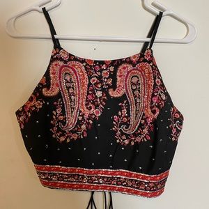 Free People Satin Beaded Crop Top